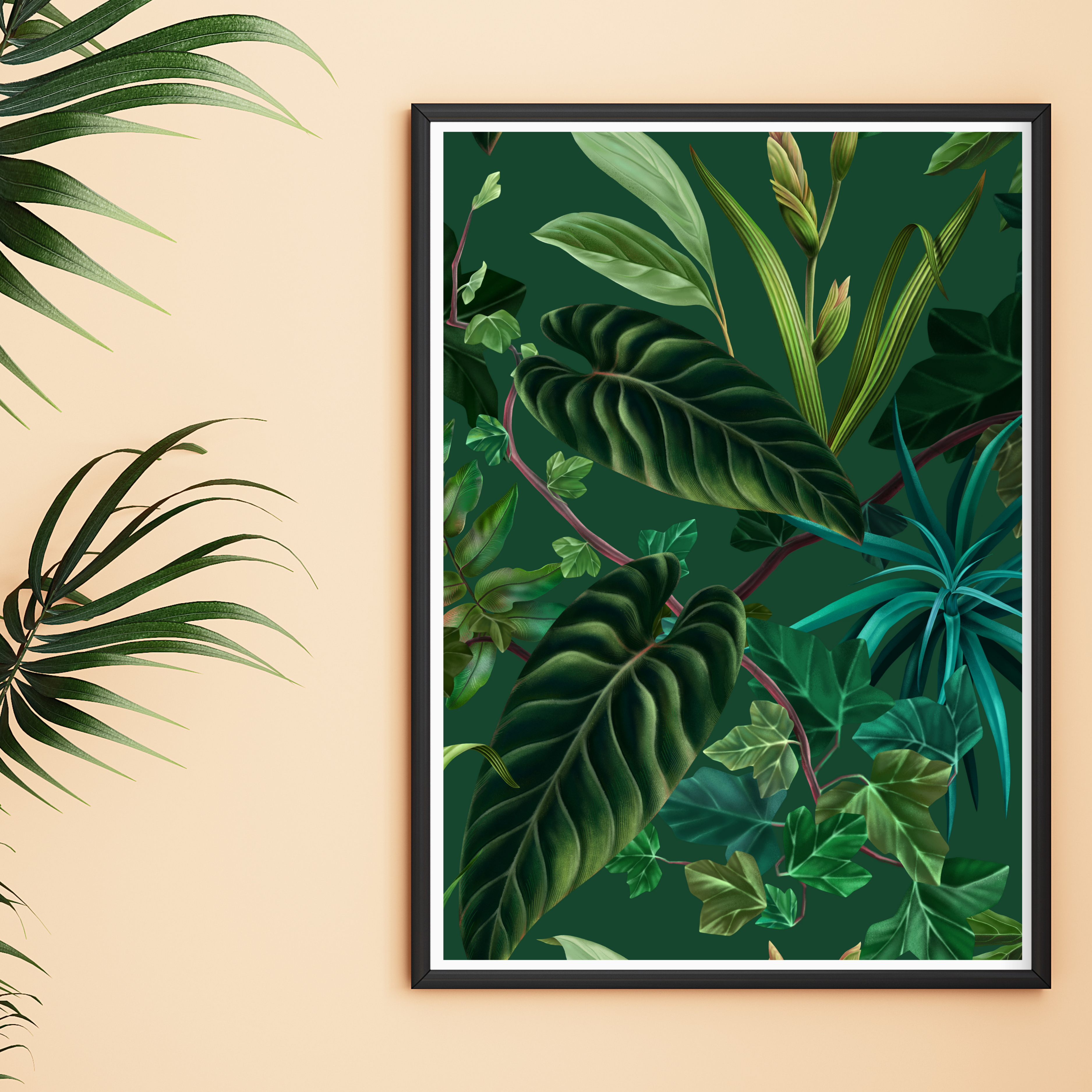 JUNGLE FANTASY: Lush Green Tropical Plants Digital Download Wall Art|P