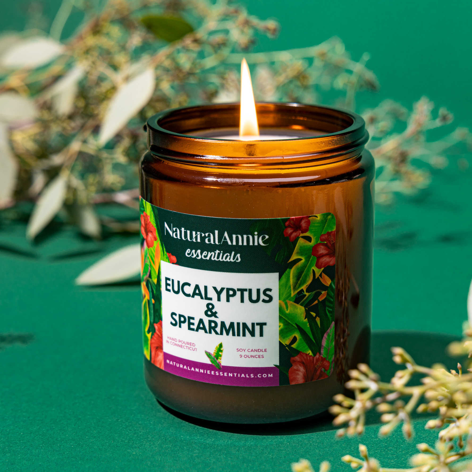 Stress Relief Candle - Spearmint Soy candle | Naturalannie Essentials
