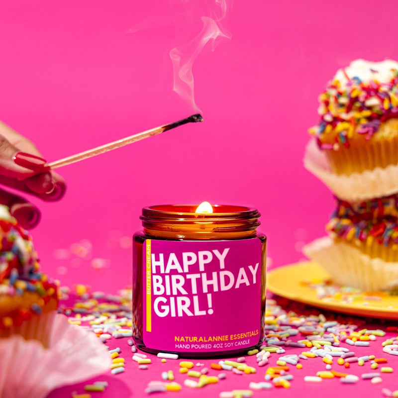 HAPPY BIRTHDAY GIRL! Butter and Cream Scented Soy Candle