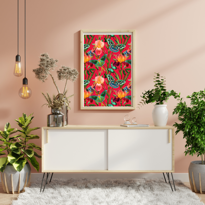 ISLAND ENCHANTMENT: A Floral and Butterfly Inspired Digital Download |Colorful Printable Wall Art
