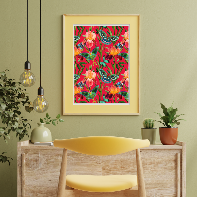 ISLAND ENCHANTMENT: A Floral and Butterfly Inspired Printed wall art
