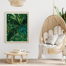 JUNGLE FANTASY: Lush Green Tropical Plants Printed wall art