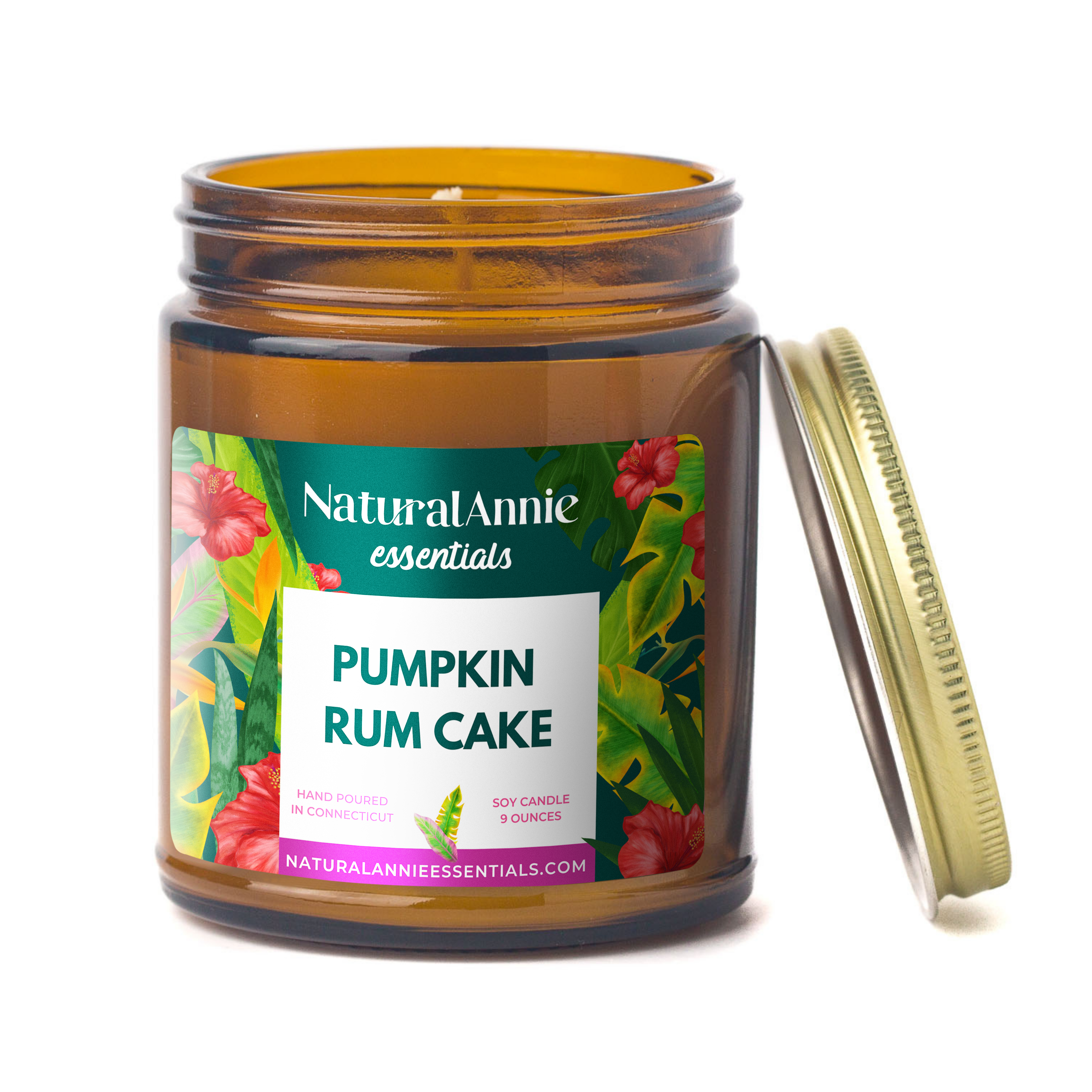 Pumpkin rum cake 9 oz Scented Soy Candle