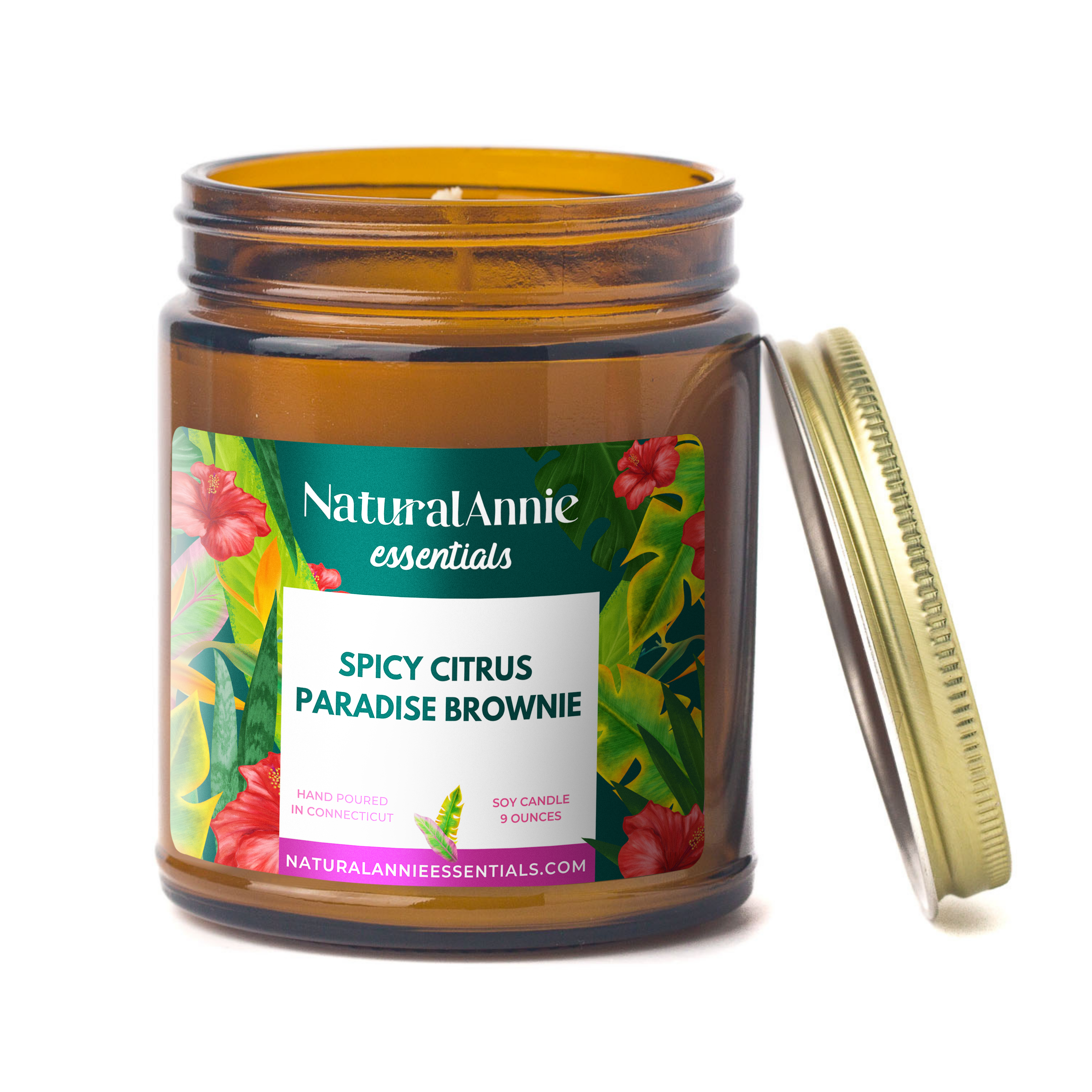 Spicy citrus paradise brownie 9 oz Scented Soy Candle
