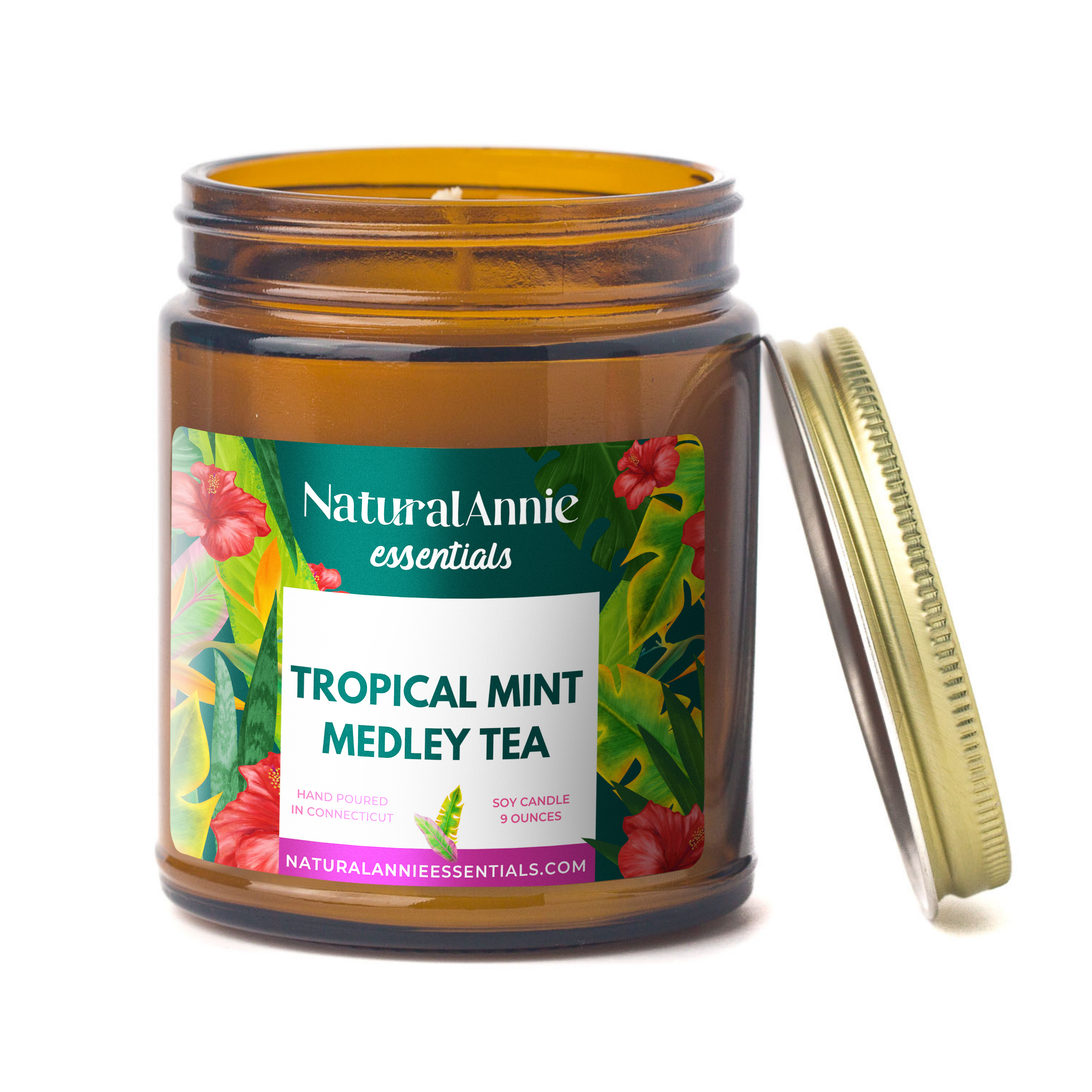 Tropical Mint Medley Tea 9oz Scented Soy Candle