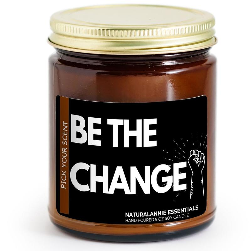 BE THE CHANGE: Black Amber & Plum Scented Soy Candle
