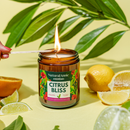 CITRUS BLISS: Grapefruit, Bergamot, & Blood Orange 9 oz Scented Soy Candle