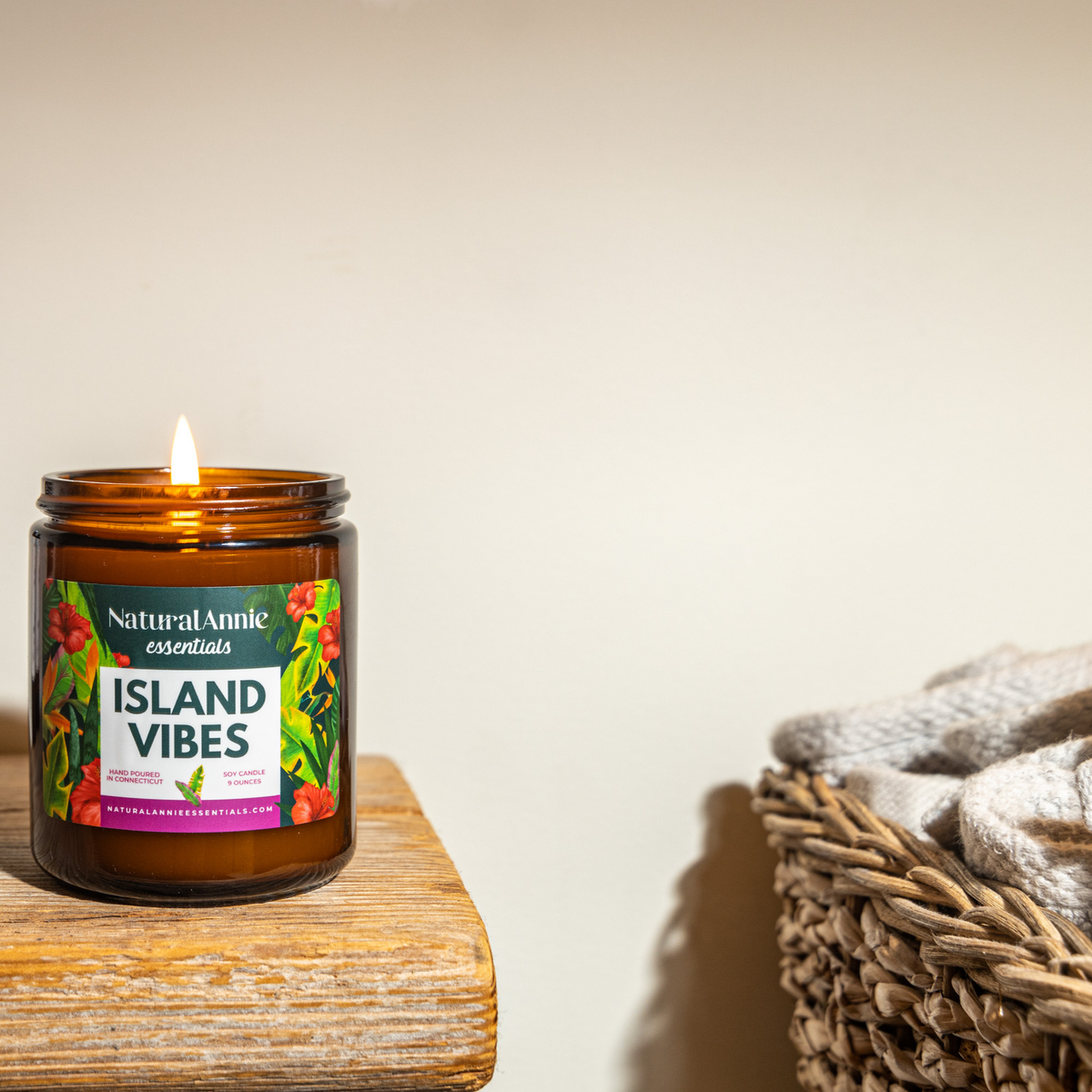 Island Vibes scented Coconut Soy Candle | Naturalannie Essentials