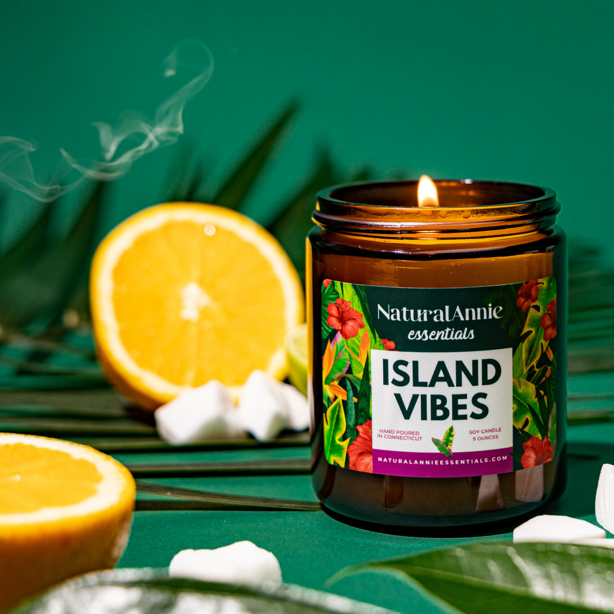 Island Vibes scented Coconut Soy Candle | Naturalannie Essentials