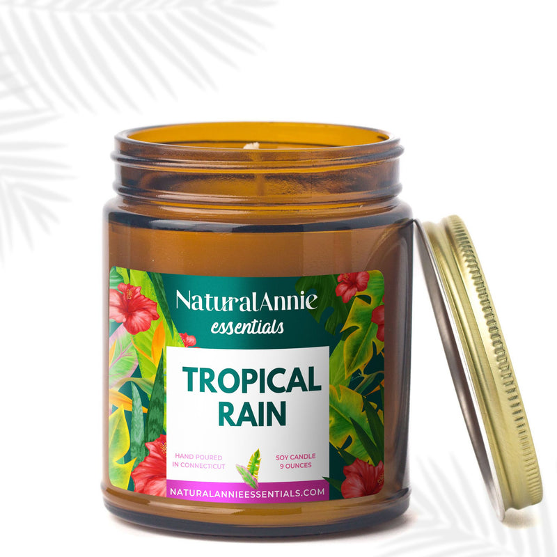 tropical rain scented soy candle