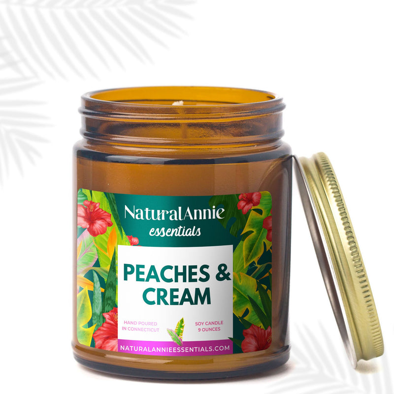 Peaches & Cream Scented Soy Candle 9OZ