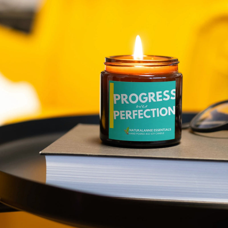 progress over perfection 2021 girl boss candle