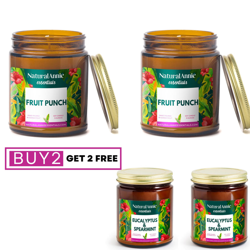 Buy 2 Get 2 FREE! Fruit Punch + Eucalyptus & Spearmint Candle Bundle